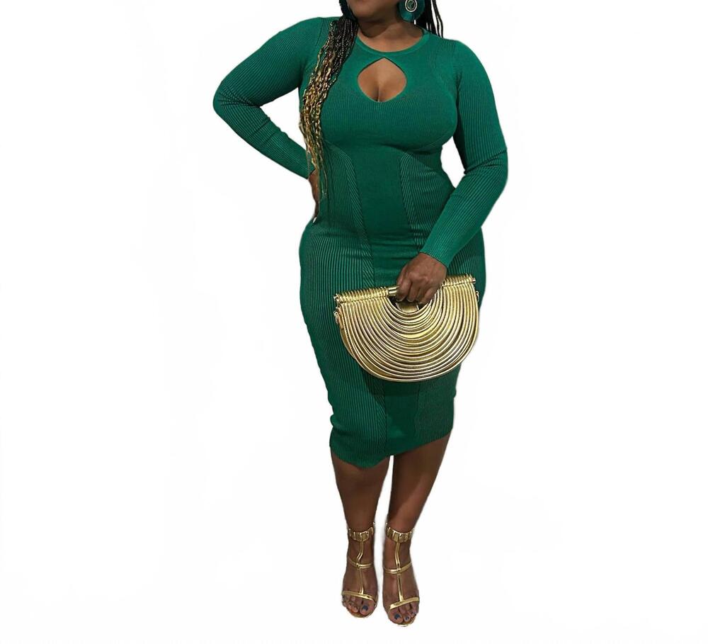 NEW HERA COLLECTION key and ivy midi dress in green